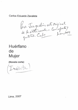 Huérfano de mujer (novela corta).