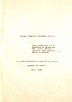 William Faulkner, novelista trágico.