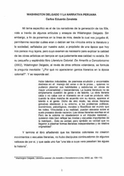 Washington Delgado y la narrativa peruana.