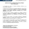 Servicios de la Biblioteca de Letras por traslado